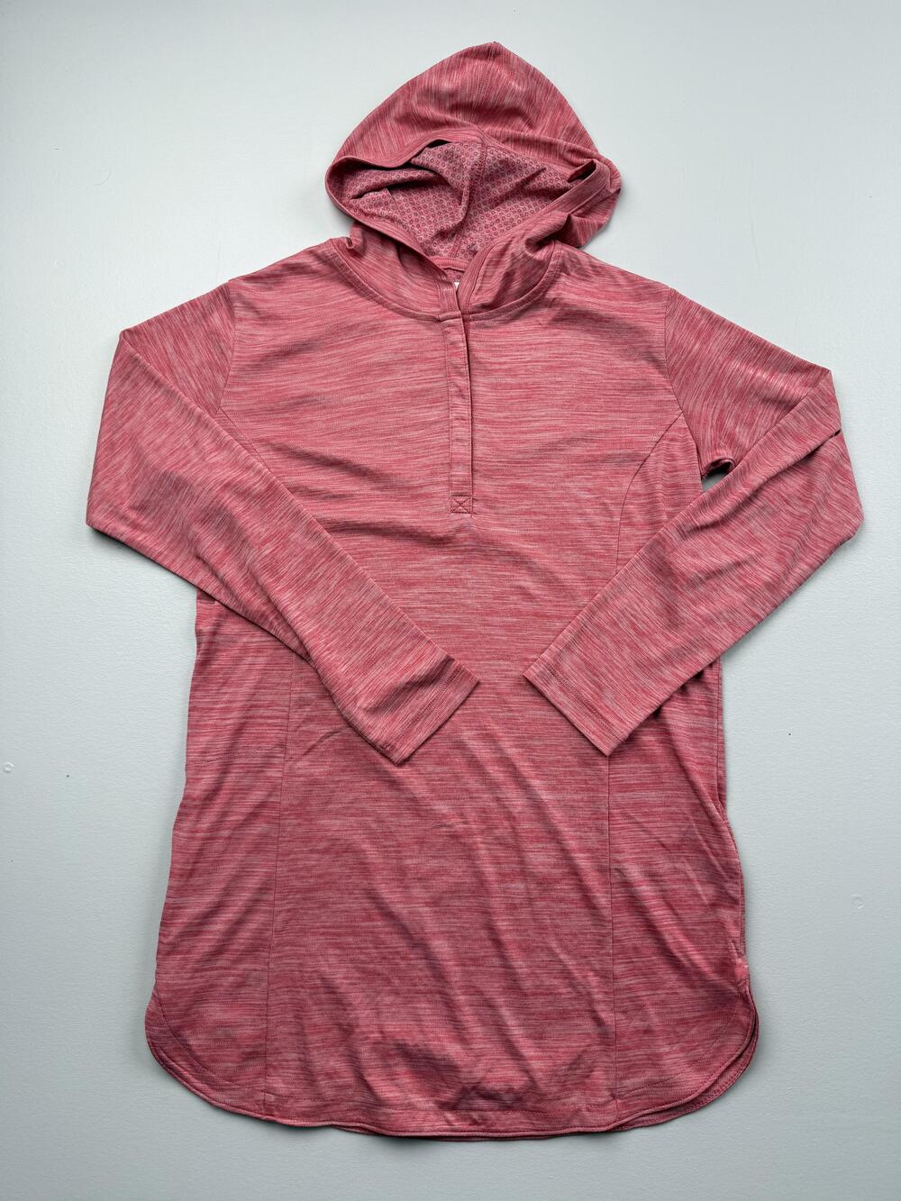 Columbia Hoodie Womens Medium Pink Omni-Freeze Zero Lightweight Tunic Pullover